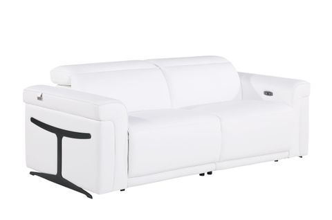 1126 Divanitalia White Top Grain Italian Leather Power Reclining Sofa With Power Headrest with regard to Unveiling the Luxury of the Antonio Italian Leather Power Reclining Sofa with Headrests